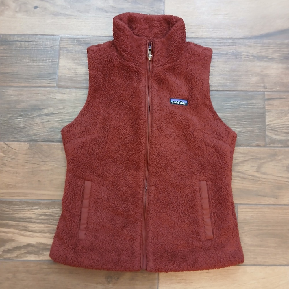 Patagonia Los Gatos Vest Womens Medium Red Fleece Full Zip Hiking 25216FA16
